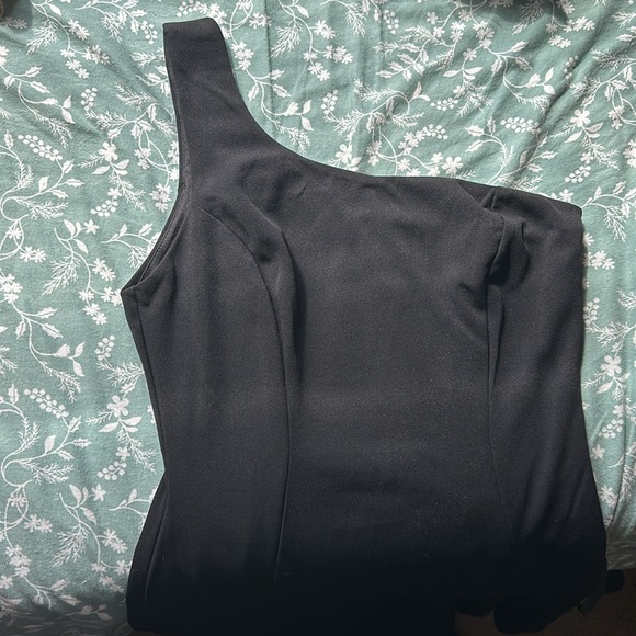 Lulus Steal a Glance Black One-Shoulder Asymmetrical Midi Dress - Picture 7 of 7